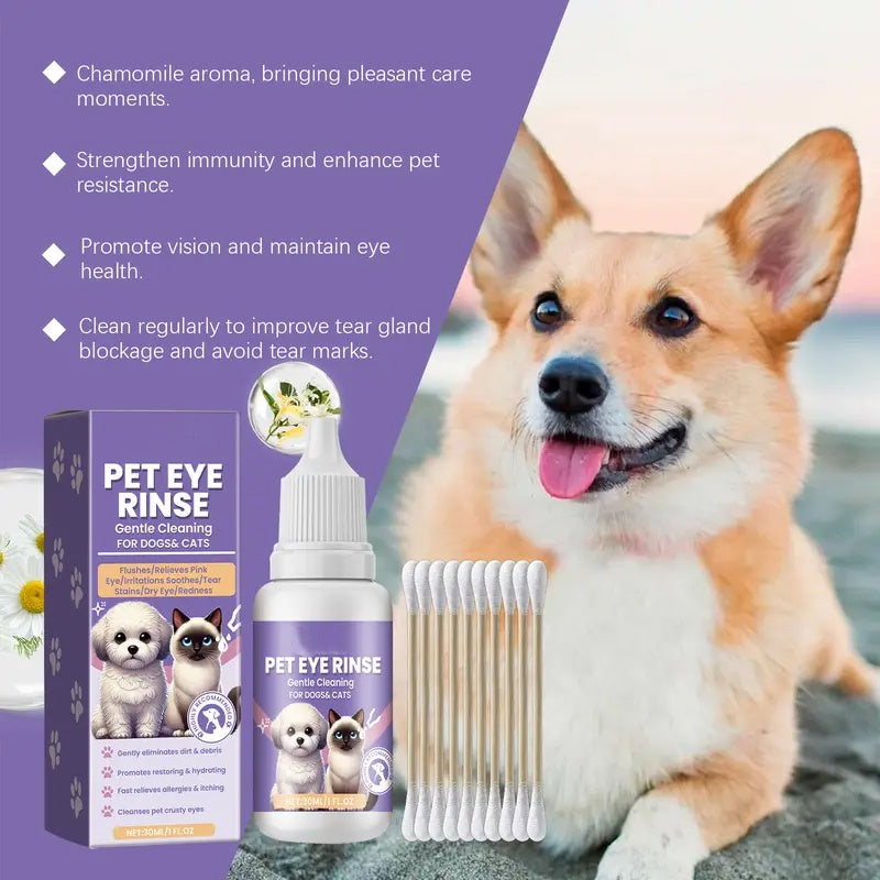 🔥Hot Sale 50% OFF🔥 Gentle Pet Eye Rinse for Dogs & Cats – Alcohol-Free, Flushes Debris, 150ml 🐶