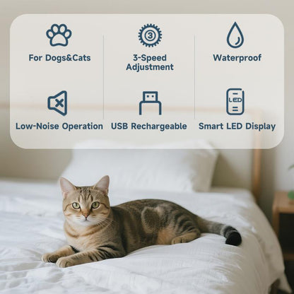 📢50% OFF! ⏰ Groom in Peace – Ultra-Quiet Clipper Even Sensitive Pets Love! 🐾✨