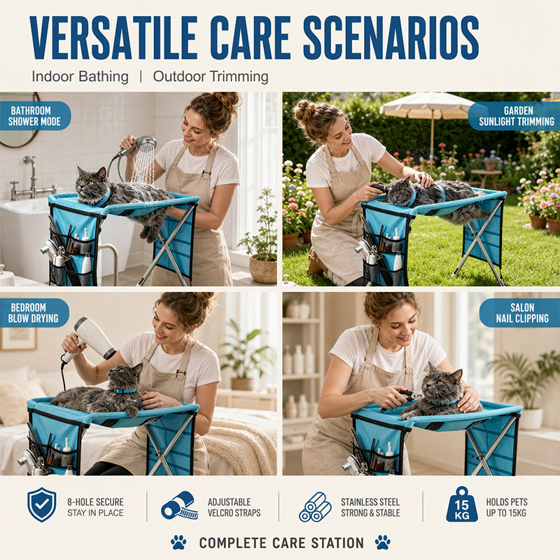 ⏳Limited-time 50% off🛋️2-in-1 Foldable Pet Grooming Bed & Pet-Assisted Bathing Bed🐱🐶