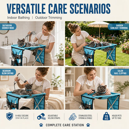 ⏳Limited-time 50% off🛋️2-in-1 Foldable Pet Grooming Bed & Pet-Assisted Bathing Bed🐱🐶