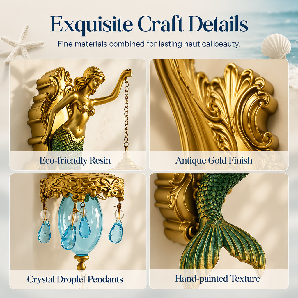 🕯️🌊 50% OFF! Vintage Mermaid Wall Sconce – For Indoor and Outdoor Use