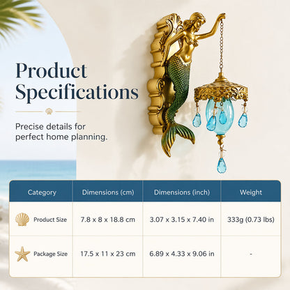 🕯️🌊 50% OFF! Vintage Mermaid Wall Sconce – For Indoor and Outdoor Use