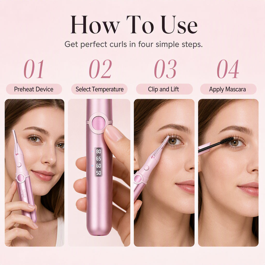 💐Last Day Special Price‼️✨Rechargeable Heated Eyelash Curler | Get Long-Lasting Perfect Lash Curls Anytime🔋