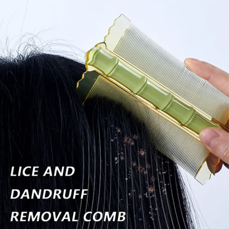 🎋 50% OFF! Bamboo Styling Double-Sided Fine Teeth Comb | Removes Lice & Dandruff | Ergonomic Grip | All Hair Types | For Adults, Kids & Pets 🌿✨