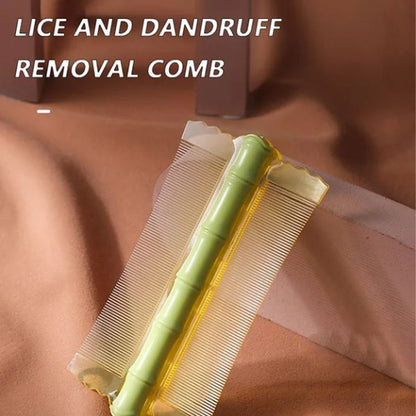 🎋 50% OFF! Bamboo Styling Double-Sided Fine Teeth Comb | Removes Lice & Dandruff | Ergonomic Grip | All Hair Types | For Adults, Kids & Pets 🌿✨