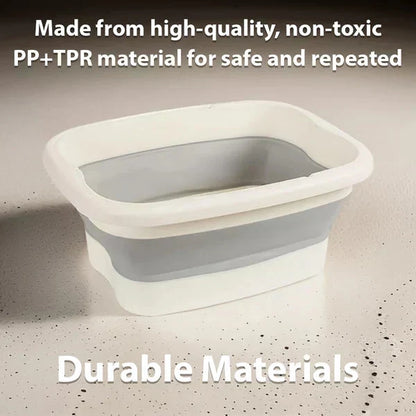 🦶✨ 50% OFF Limited Time! Collapsible Foot Spa Basin with Lid | Portable Silicone Foot Soak Tub with Massage Rollers for Home Relaxation