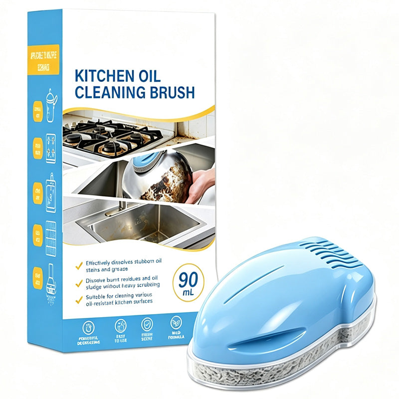 Kitchen Oil Cleaning Brush with Built-in Soap Dispenser