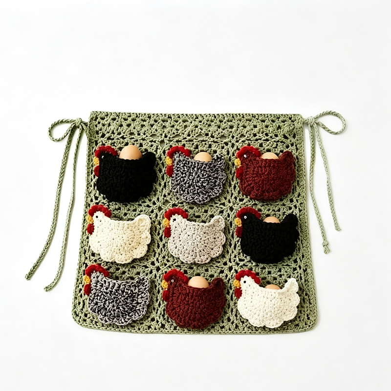 Crochet Chicken Egg Collecting Apron