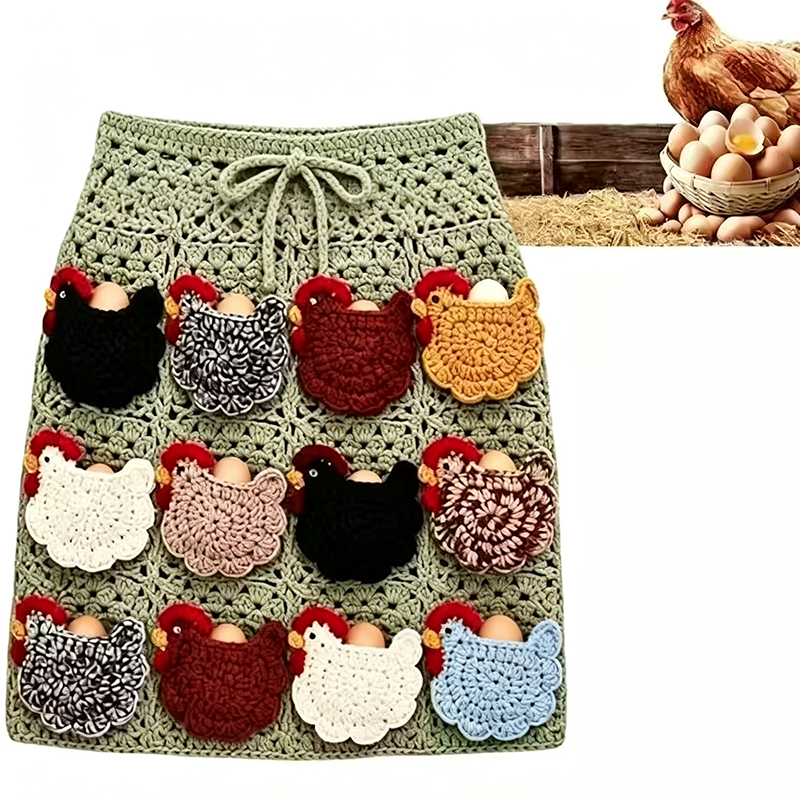 Crochet Chicken Egg Collecting Apron
