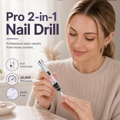 2-in-1 Electric Nail Drill with UV Gel Light Portable Manicure Pedicure Kit
