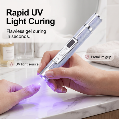 2-in-1 Electric Nail Drill with UV Gel Light Portable Manicure Pedicure Kit
