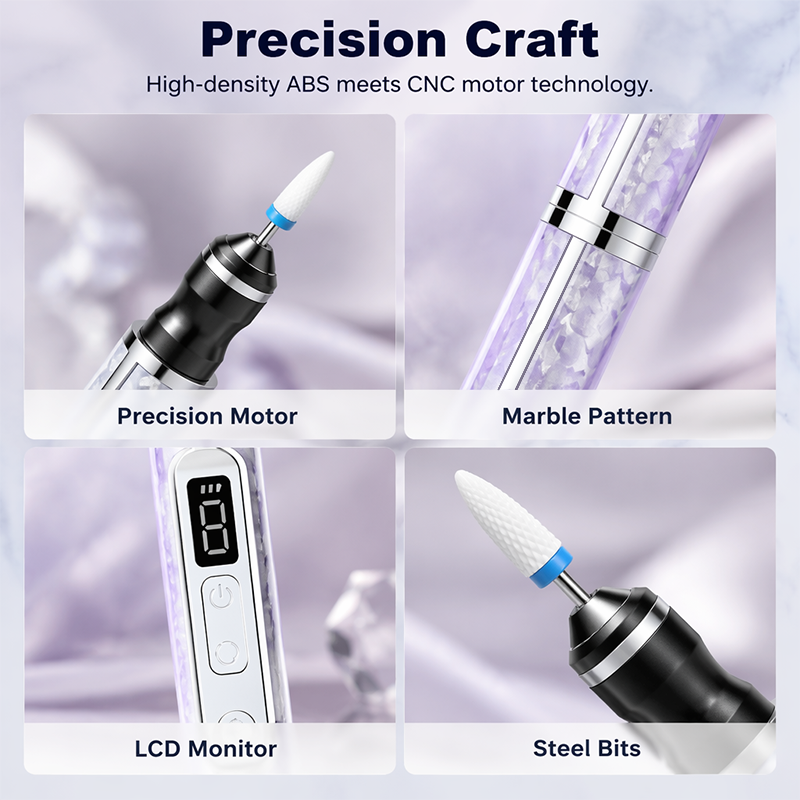 2-in-1 Electric Nail Drill with UV Gel Light Portable Manicure Pedicure Kit