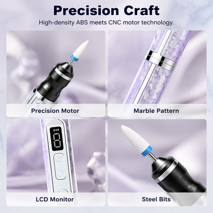 2-in-1 Electric Nail Drill with UV Gel Light Portable Manicure Pedicure Kit