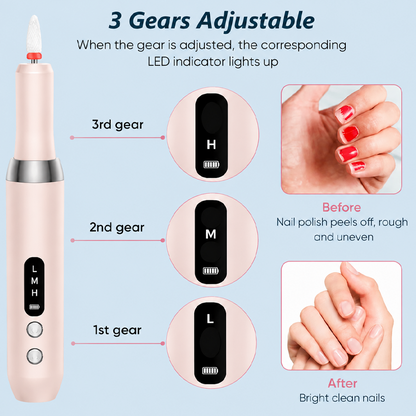 💅 Salon-Grade Manicures, No Wires Attached – Cordless Nail Drill with Charging Dock.