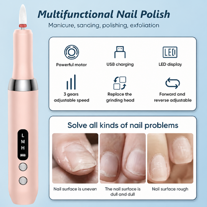 💅 Salon-Grade Manicures, No Wires Attached – Cordless Nail Drill with Charging Dock.