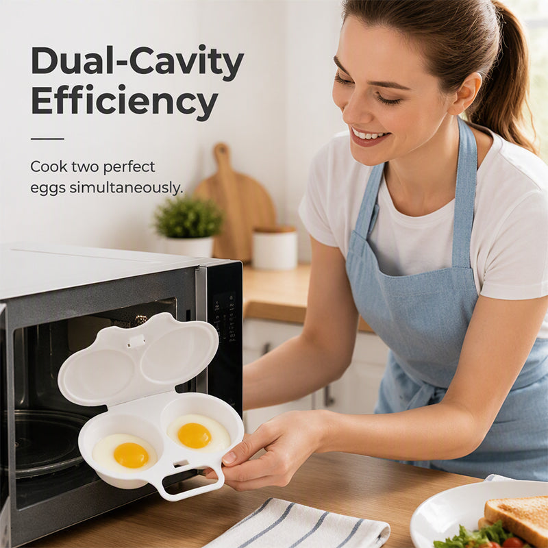 🥚 50% OFF + BUY 1 GET 1 FREE! Dual Cavity Microwave Egg Poacher – Quick oil‑free cooking, food‑grade PP & versatile. Perfect for busy mornings – healthy breakfast in minutes! ⚡🍳