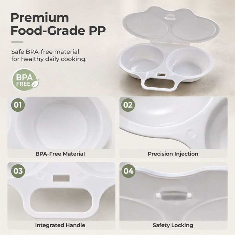 🥚 50% OFF + BUY 1 GET 1 FREE! Dual Cavity Microwave Egg Poacher – Quick oil‑free cooking, food‑grade PP & versatile. Perfect for busy mornings – healthy breakfast in minutes! ⚡🍳