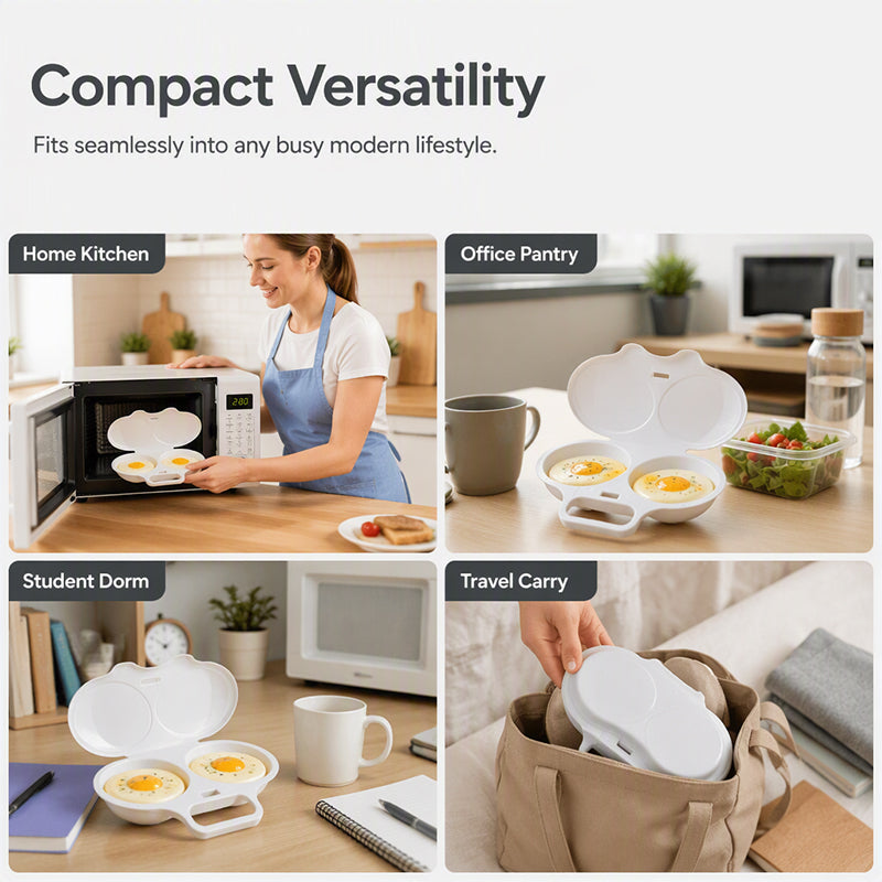 🥚 50% OFF + BUY 1 GET 1 FREE! Dual Cavity Microwave Egg Poacher – Quick oil‑free cooking, food‑grade PP & versatile. Perfect for busy mornings – healthy breakfast in minutes! ⚡🍳