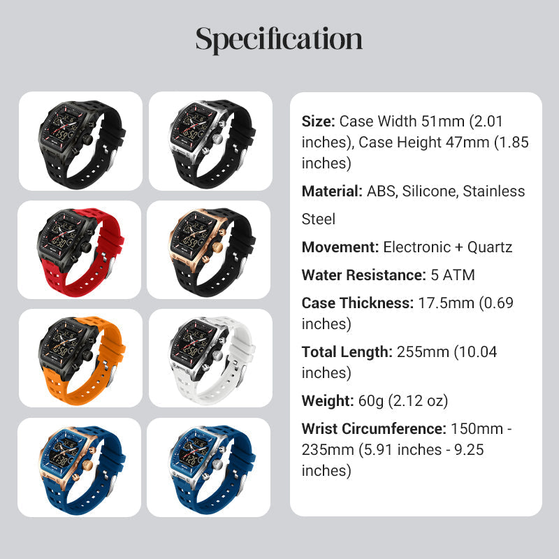 ⏳Time-Limited Special⏰Men's Dual Display Sports Watch – Analog-Digital Watch with Luminous Dial