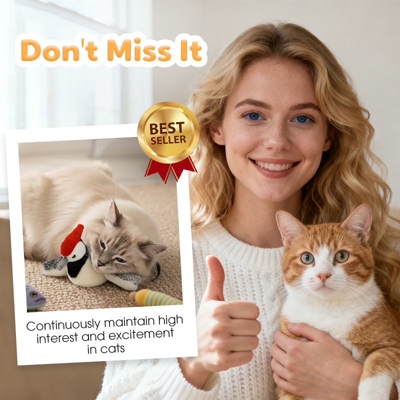 🐱 50% OFF NOW! 🔊 Electric Plush Cat Teaser Toy – Sounds, automatic motion & interactive – Keeps your cat engaged & active ✨