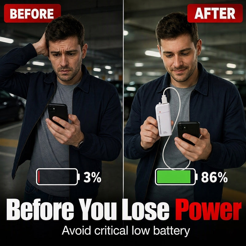 🔋50% OFF NOW! Portable Emergency Phone Charger‑AA Battery‑Powered Power Bank with LED Flashlight, Pocket‑Size USB Emergency Backup Charger for Outdoor Travel Camping