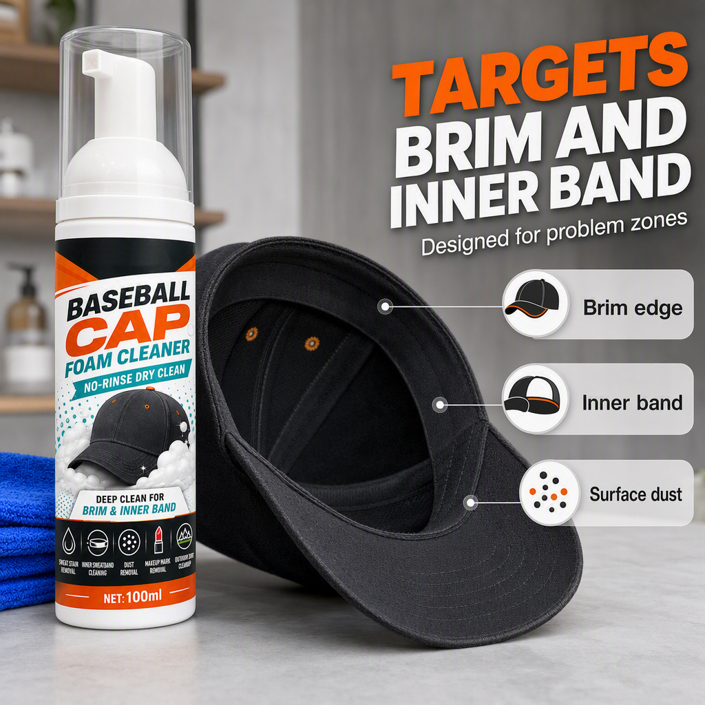 🧢 No-Rinse Baseball Cap Foam Cleaner