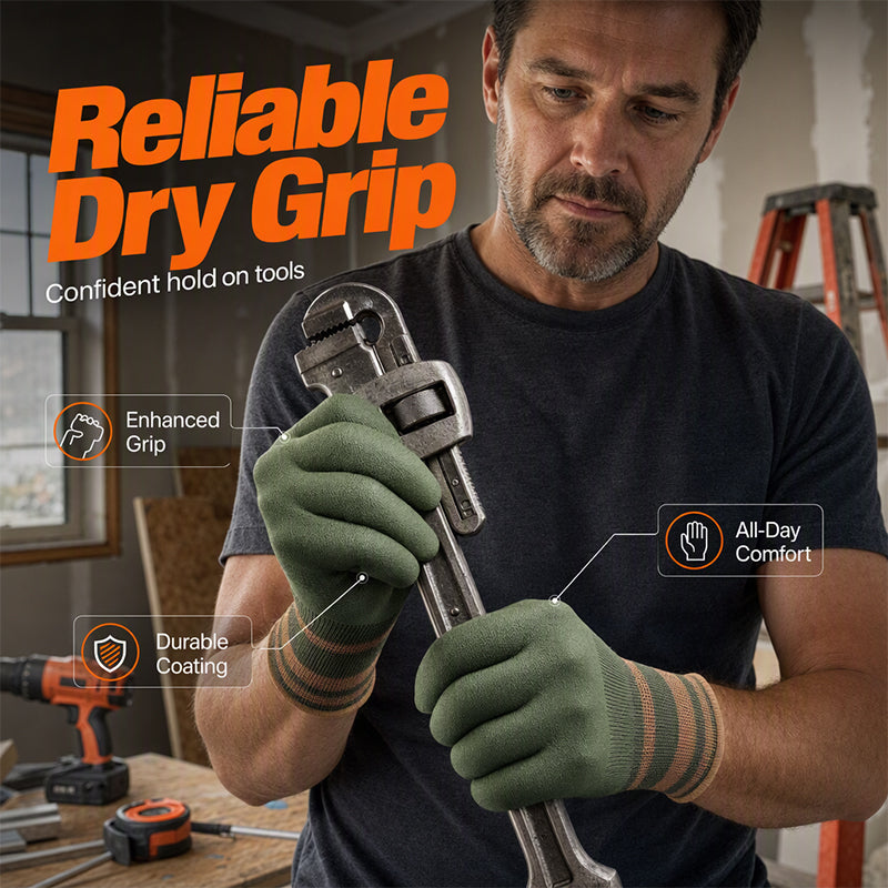 🧤 LIMITED-TIME 50% OFF 💪 Rubber-Coated Work Gloves — Anti-Slip, Breathable, Long-Lasting