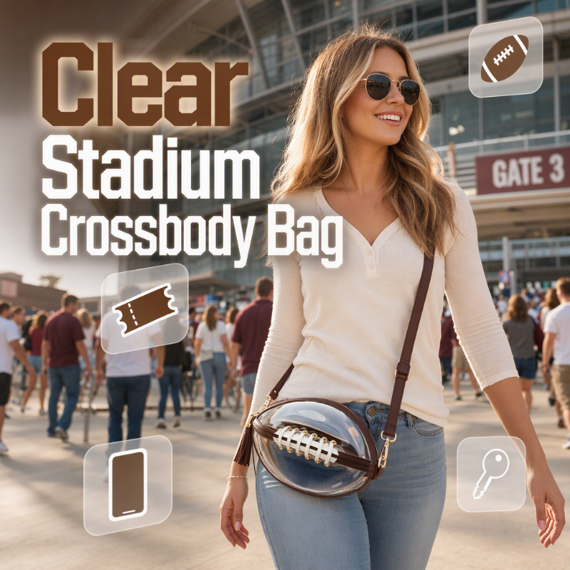 🏈 Clear Football-Shaped Crossbody Bag✨