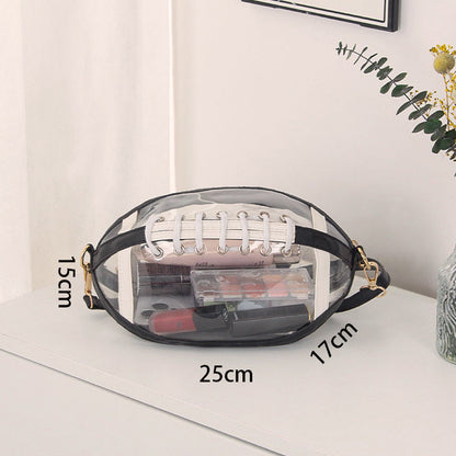 🏈 Clear Football-Shaped Crossbody Bag✨