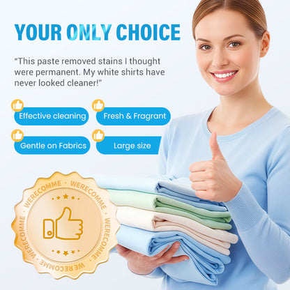 👕 MULTI-PURPOSE LAUNDRY PASTE，Lift Trapped Dirt and Bring Back a Cleaner Look