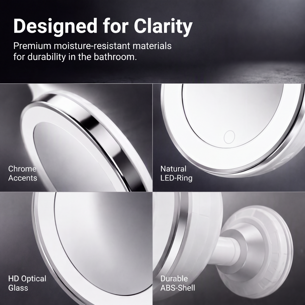 ⏳🔥LIMITED-TIME 50% OFF! ⏰10x Magnifying Makeup Mirror with LED Light and Suction Cup