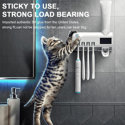 🎉 2026 Sale — Over 33,000 Sold!🦷 Wall‑Mounted UV Toothbrush Sanitizer‑No‑Drill 3‑in‑1 Bathroom Holder 🚿