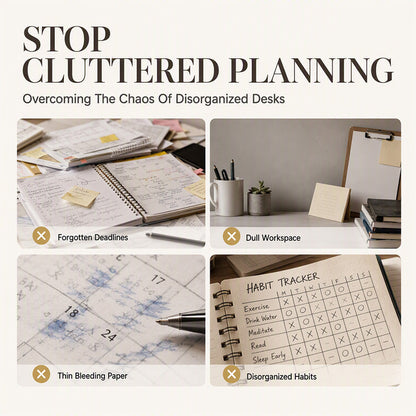 📅 2027 Desk Calendar & Habit Tracker – Artistic Oil Painting Monthly Planner for Work & Study