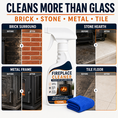 Fireplace Cleaner Spray with Towel