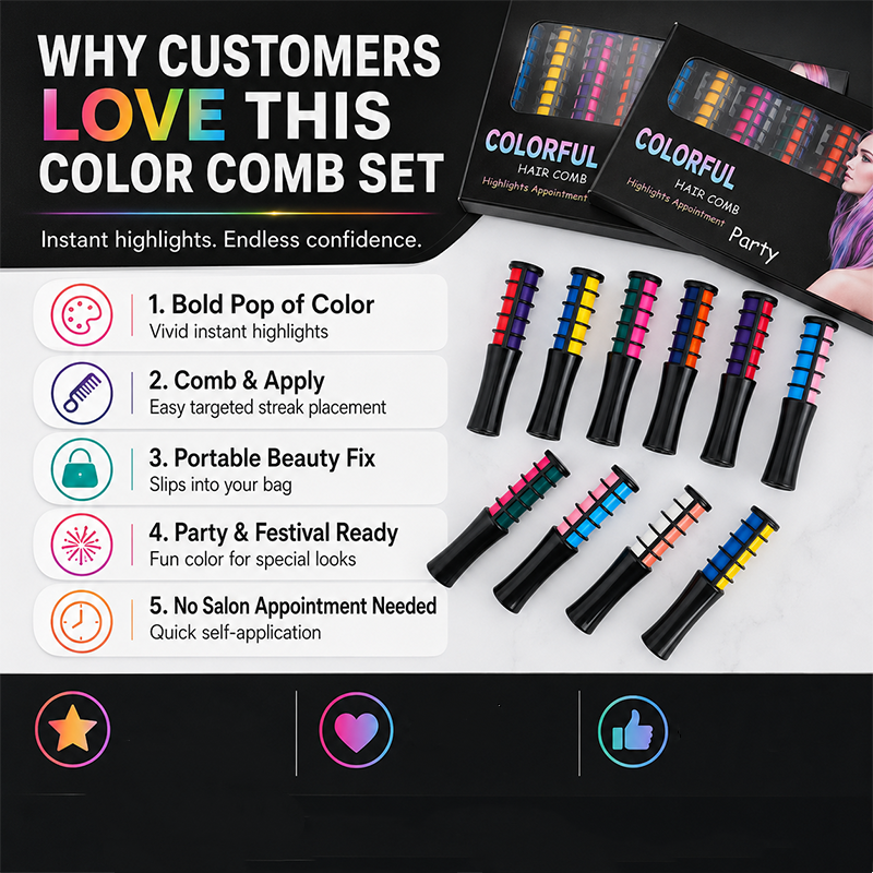 🌈 50% OFF | Temporary Hair Dye Comb – Create Fun Hair Colors In Minutes Without Damage