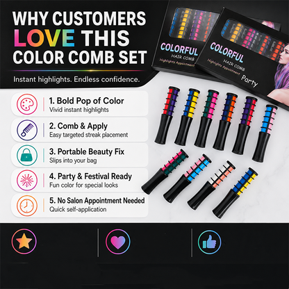 🌈 50% OFF | Temporary Hair Dye Comb – Create Fun Hair Colors In Minutes Without Damage