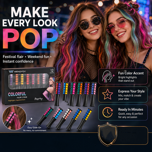 🌈 50% OFF | Temporary Hair Dye Comb – Create Fun Hair Colors In Minutes Without Damage