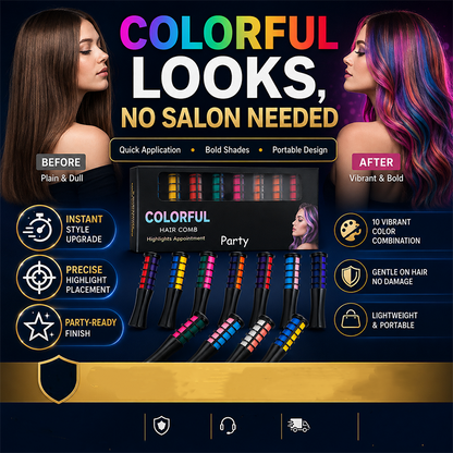 🌈 50% OFF | Temporary Hair Dye Comb – Create Fun Hair Colors In Minutes Without Damage