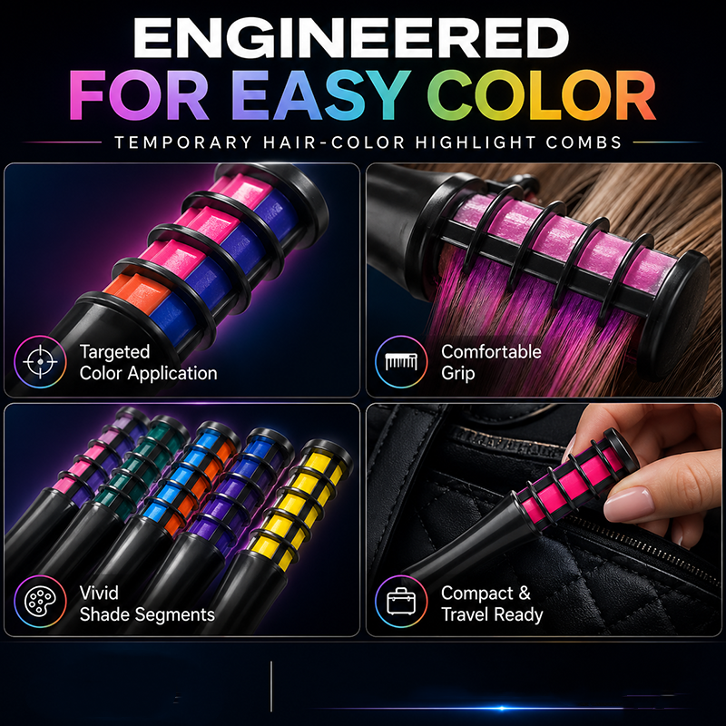 🌈 50% OFF | Temporary Hair Dye Comb – Create Fun Hair Colors In Minutes Without Damage