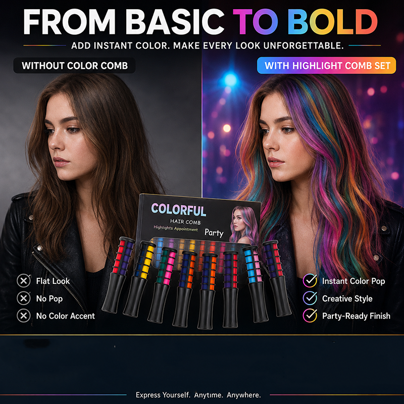 🌈 50% OFF | Temporary Hair Dye Comb – Create Fun Hair Colors In Minutes Without Damage