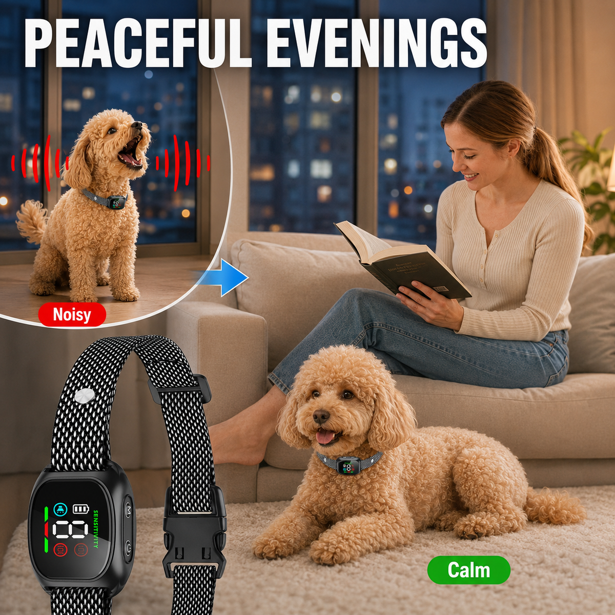 🐶 Smart Anti Bark Collar for Dogs ✨🔇 Safe Automatic Barking Control Training Collar for All Breeds