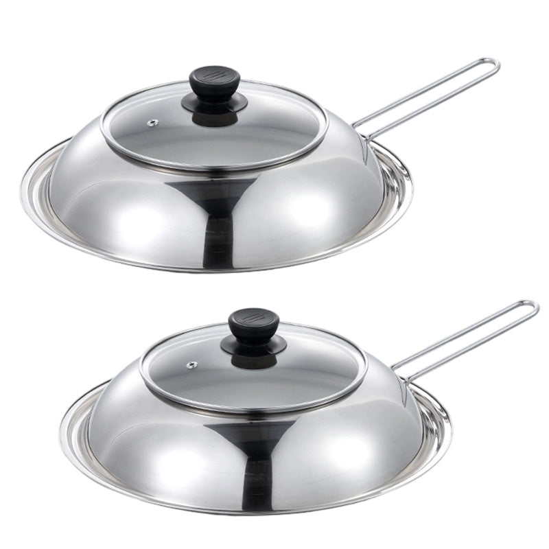 🍳50% OFF NOW! Stainless Steel Splash‑Proof Pot Lid with Glass Window‑ Universal Clear Cooking Shield, Heat‑Resistant Visible Lid Cover, Anti‑Splash Replacement Lid for Woks & Pans
