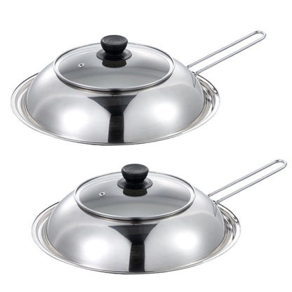 🍳50% OFF NOW! Stainless Steel Splash‑Proof Pot Lid with Glass Window‑ Universal Clear Cooking Shield, Heat‑Resistant Visible Lid Cover, Anti‑Splash Replacement Lid for Woks & Pans