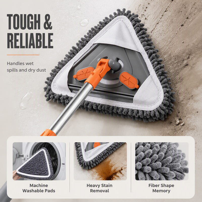 ⏳🔥LIMITED-TIME 50% OFF! ⏰Triangular Cleaning Mop with Extendable Pole🧹