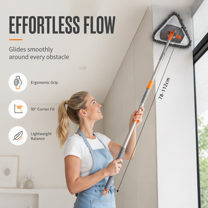 ⏳🔥LIMITED-TIME 50% OFF! ⏰Triangular Cleaning Mop with Extendable Pole🧹