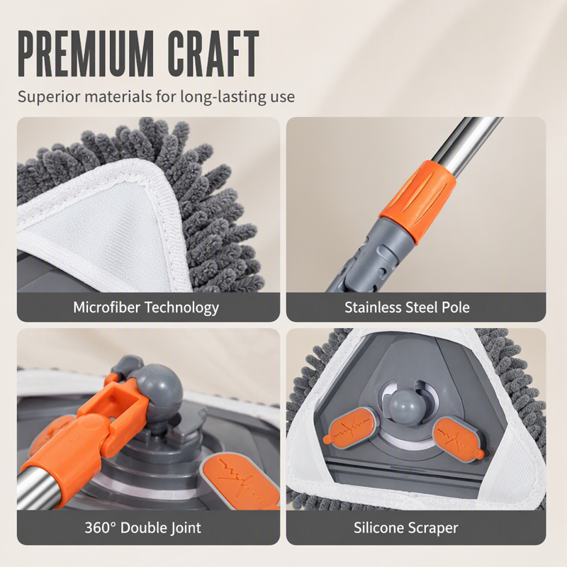 ⏳🔥LIMITED-TIME 50% OFF! ⏰Triangular Cleaning Mop with Extendable Pole🧹