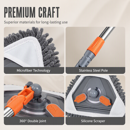 ⏳🔥LIMITED-TIME 50% OFF! ⏰Triangular Cleaning Mop with Extendable Pole🧹