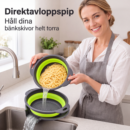 ⏳Time-Limited Special⏰Careluxpro 3-Piece Collapsible Colander Set – With Draining Base, Space Saving, For Fruit Veggies Pasta 🧺