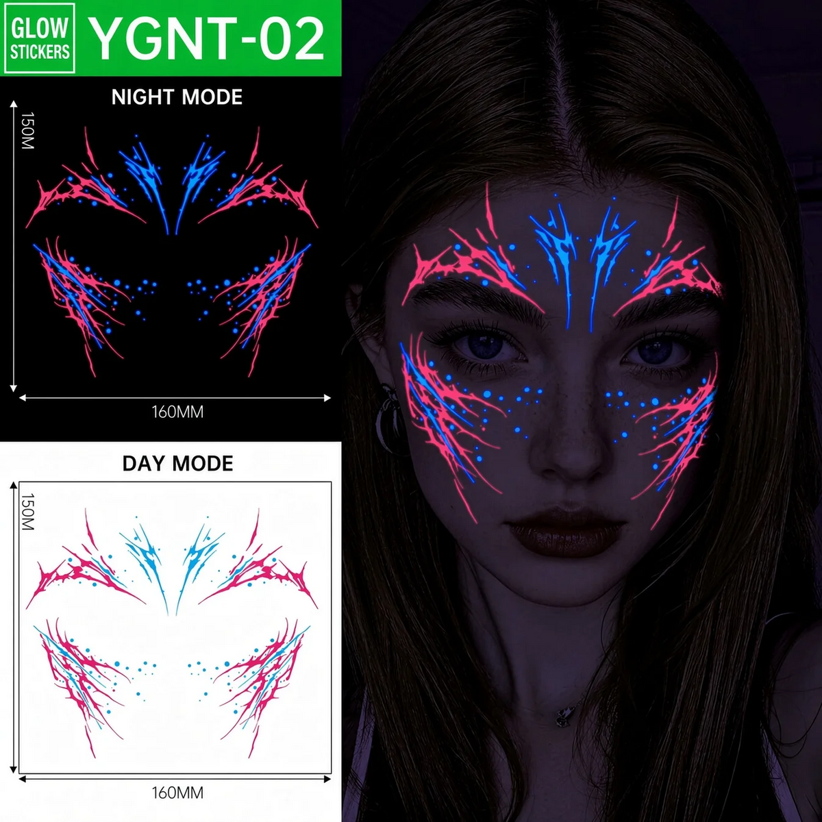 🎃Halloween Luminous Face Tattoo Stickers