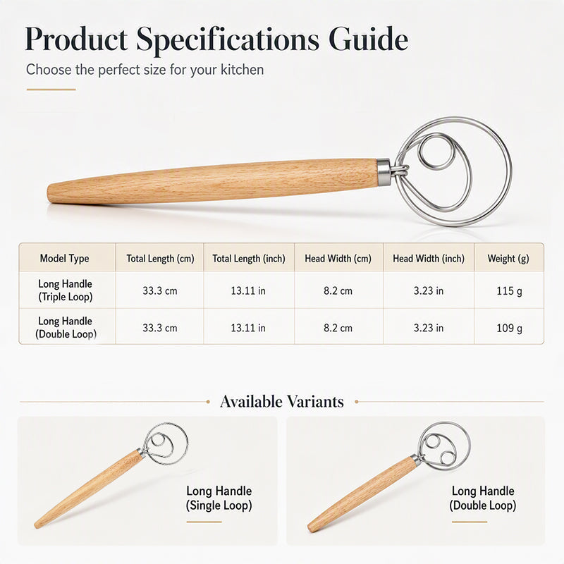 Stainless Steel Danish Dough Whisk